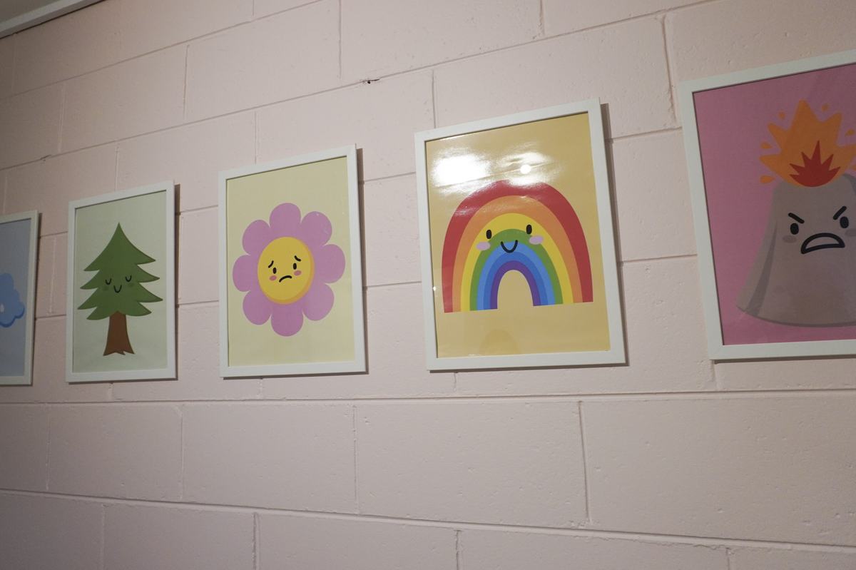 Feelings artwork on the wall at abc Child Psychology