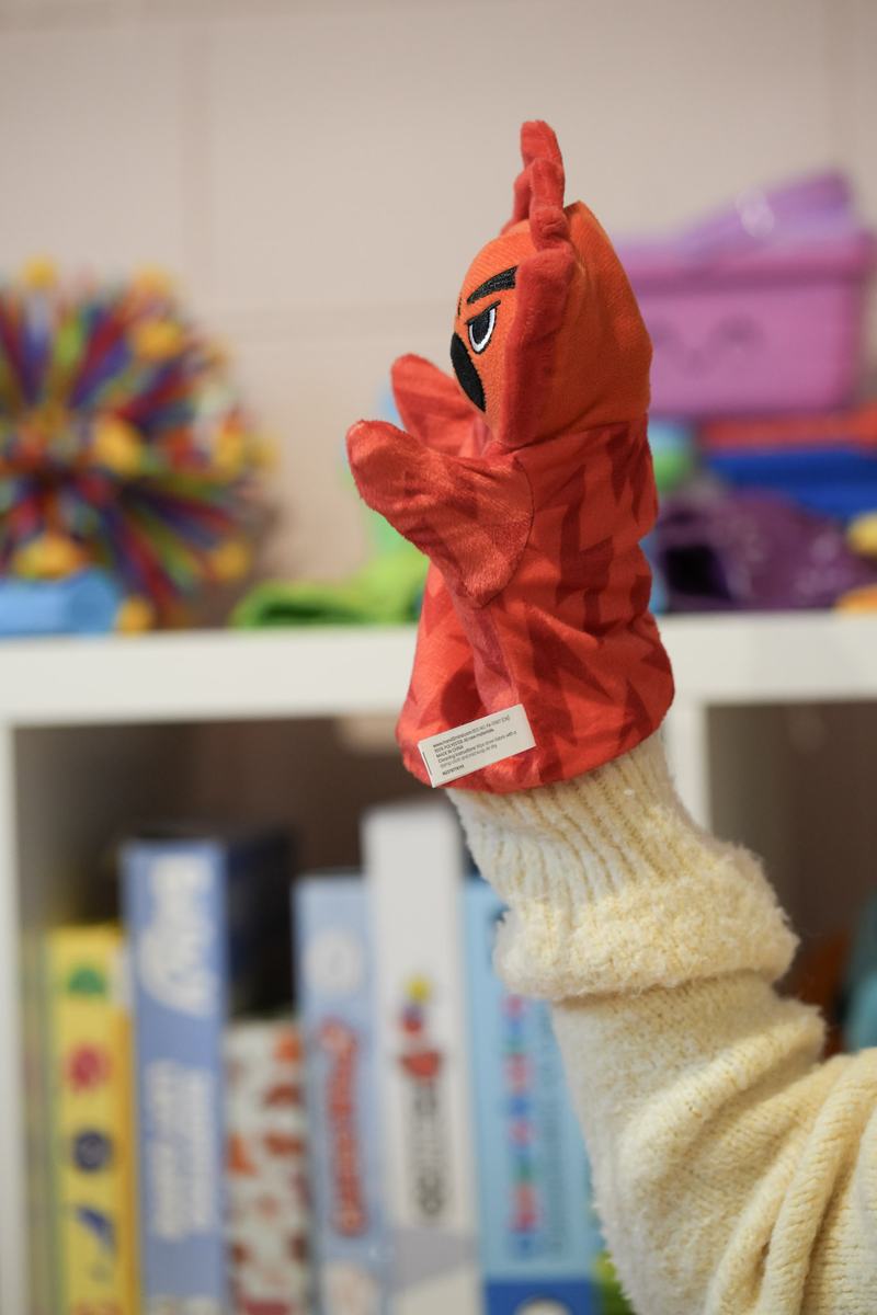 Hand puppet in the play area at abc Child Psychology